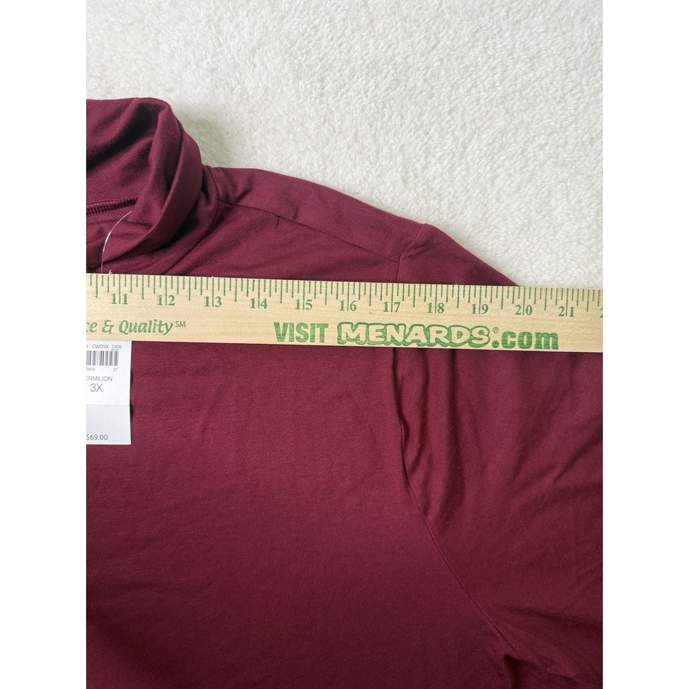 J Jill Top Luxe Supima Tunic Turtleneck Burgundy Minimalist Basic Soft Size 3XL - Picture 10 of 10